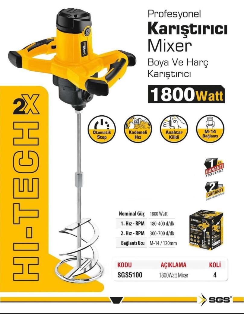 SGS BOYA VE HARÇ KARIŞTIRICI MİKSER 1600WATT SGS5099