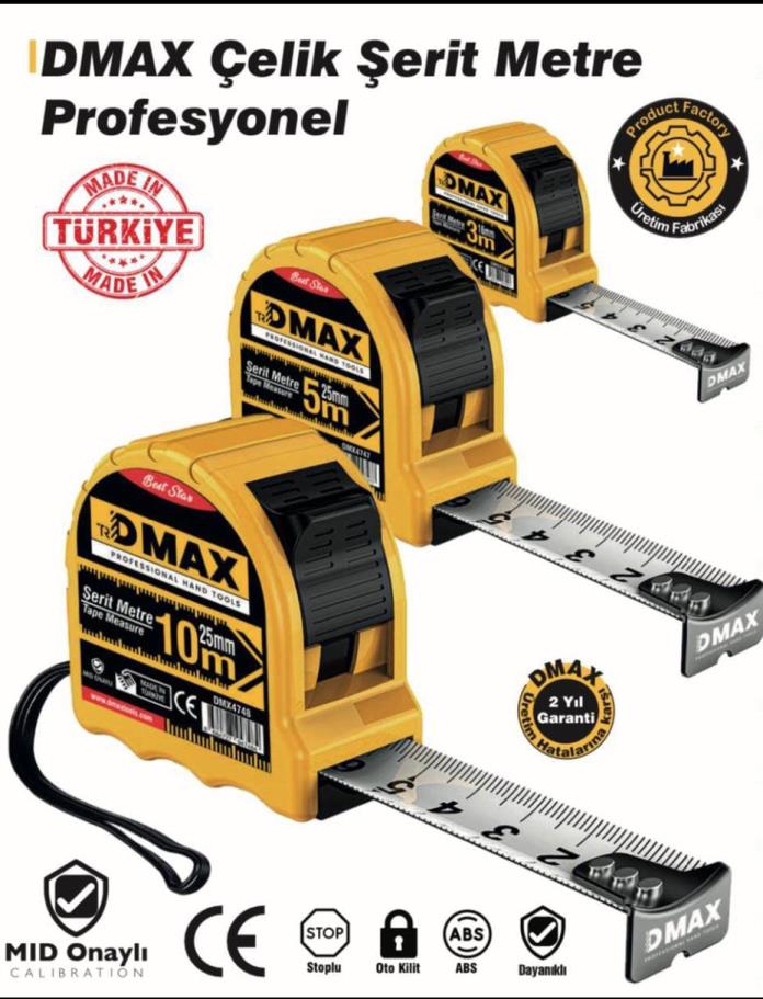 DMAX ŞERİT METRE 10X25MM SÜPER KALİTE 4748