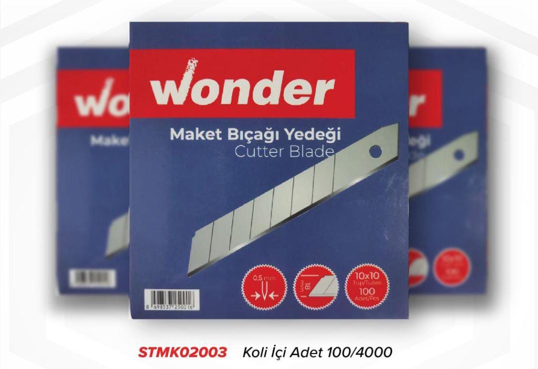 Falçata Ağzı maket bıçağı Yedeği Geniş 1.kalite wonder 0.5mm 100LÜ