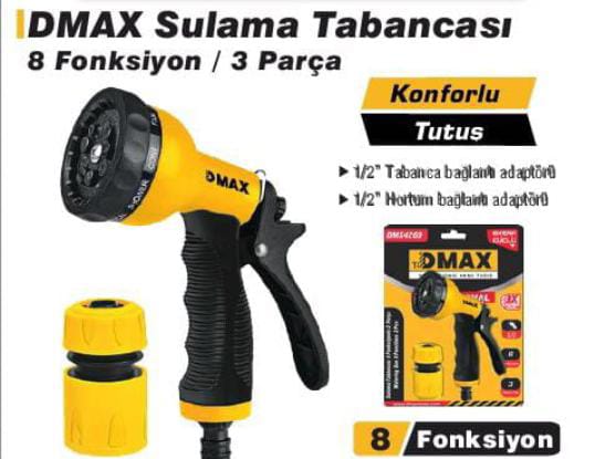 Hortum ve Sulama Tabancası 8 Fonksiyonlu 3 Pcs BY