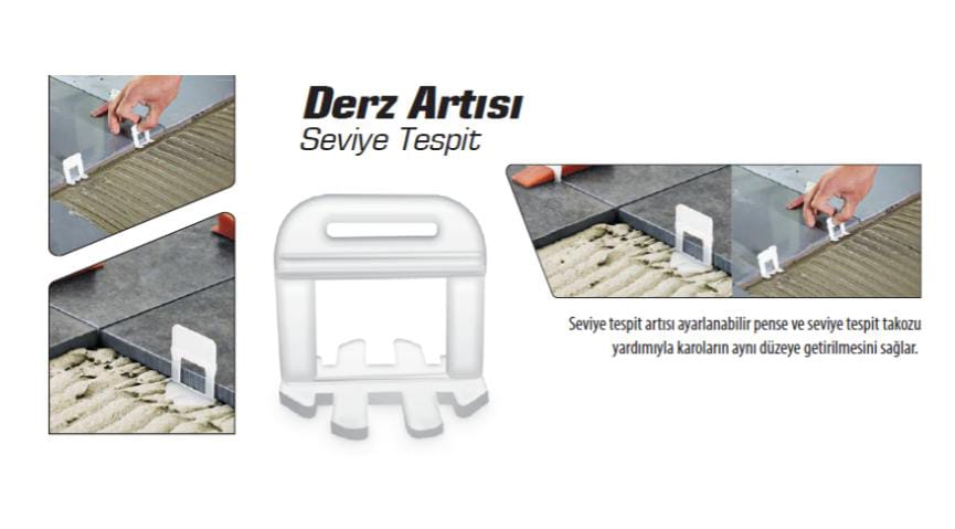 SEVİYE TESPİT KLİPSİ DERZ ARTISI 1-2-3MM 100LÜ PK
