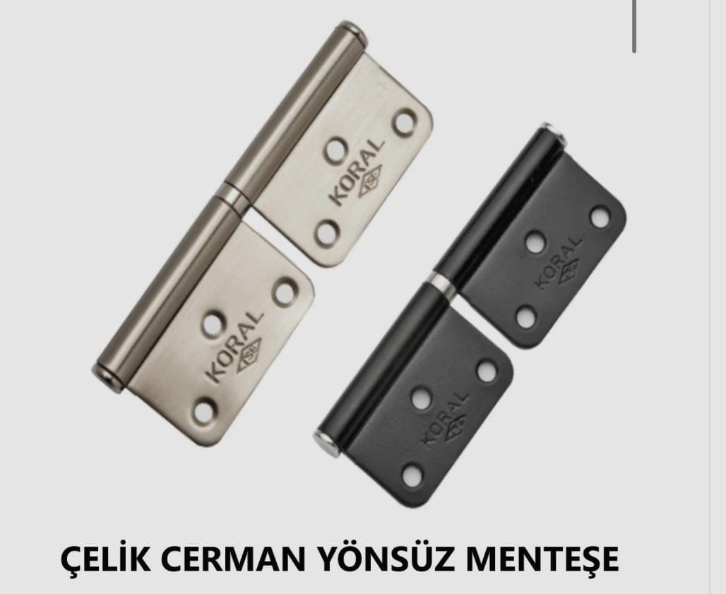 YÖNSÜZ CERMAN MENTEŞE SATEN - SİYAH ÇELİK 12CM