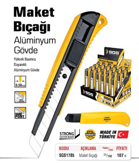 FALÇATA MAKET BIÇAĞI METAL  ALÜMİNYUM SARI SGS1785
