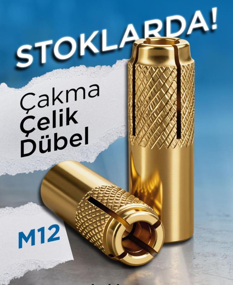 ÇELİK DÜBEL ÇAKMALI 12MM İSKELE DÜBELİ AKY