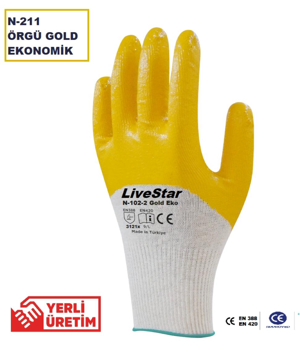 NİTRİL ELDİVEN SARI STANDART NO 10