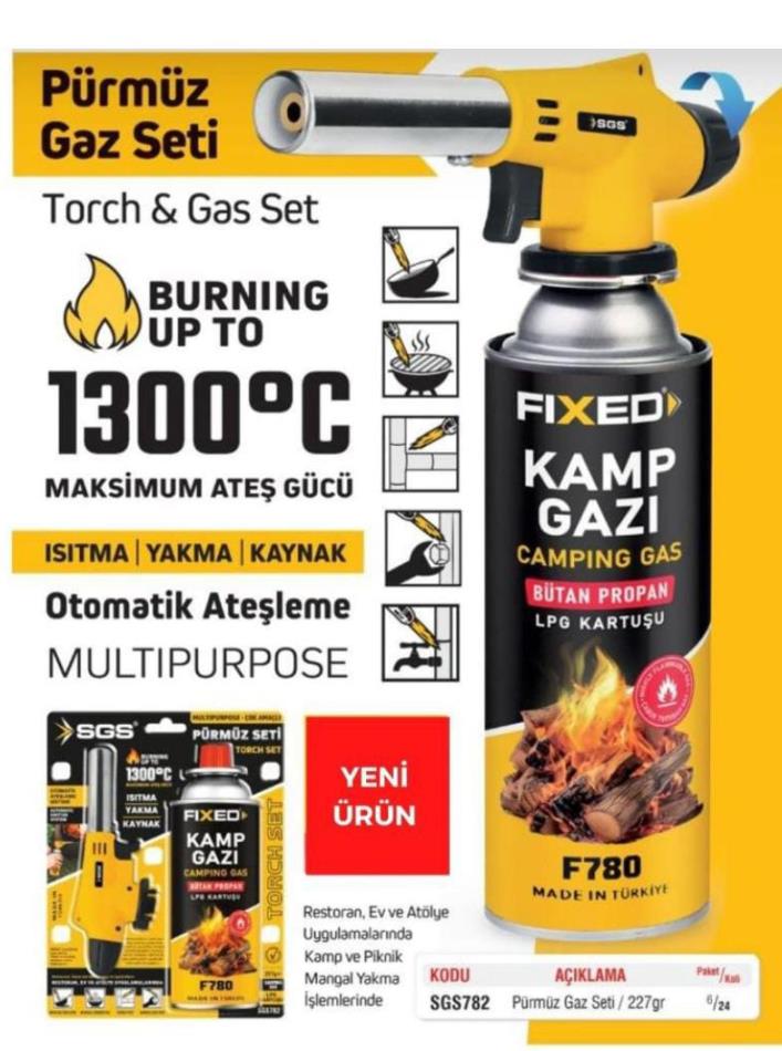 kamp Pürmüzü Seti çakmaklı gazlı SGS