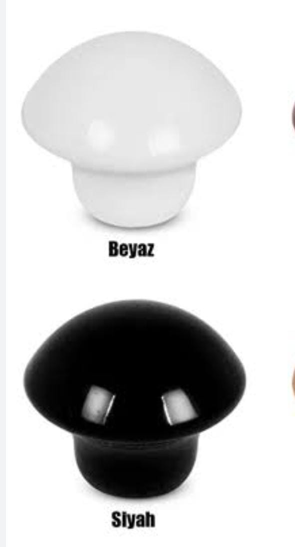 MANTAR MOBİLYA DÜĞMESİ KULP SİYAH VE BEYAZ RENK