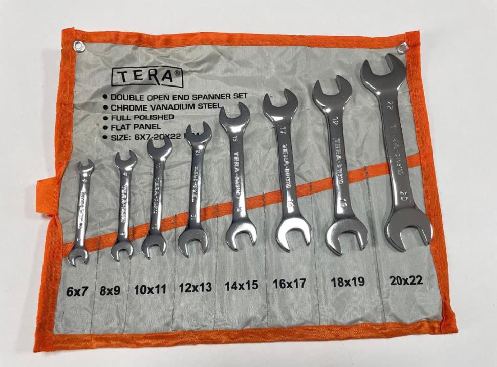 İKİ AĞIZ AÇIK ÇATAL ANAHTAR SETİ 8 PARÇA TAKIM SÜPER KALİTE PARLAK ÜRÜN 