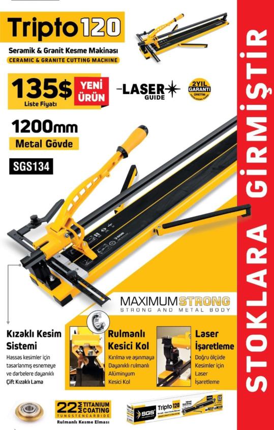 SGS SERAMİK GRANİT KESİCİ TRİPTO 120CM KESME MAKİNASI SGS134