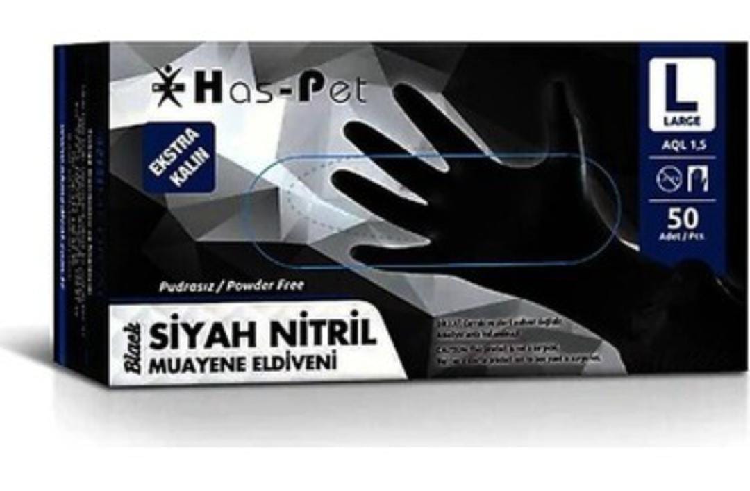 MUAYENE ELDİVENİ SİYAH HASPET 50 Lİ YSR